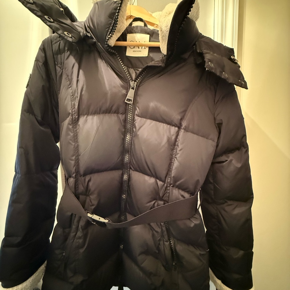 SAM. Black Courtney Puffer Jacket with Shearling Accents - Picture 2 of 5